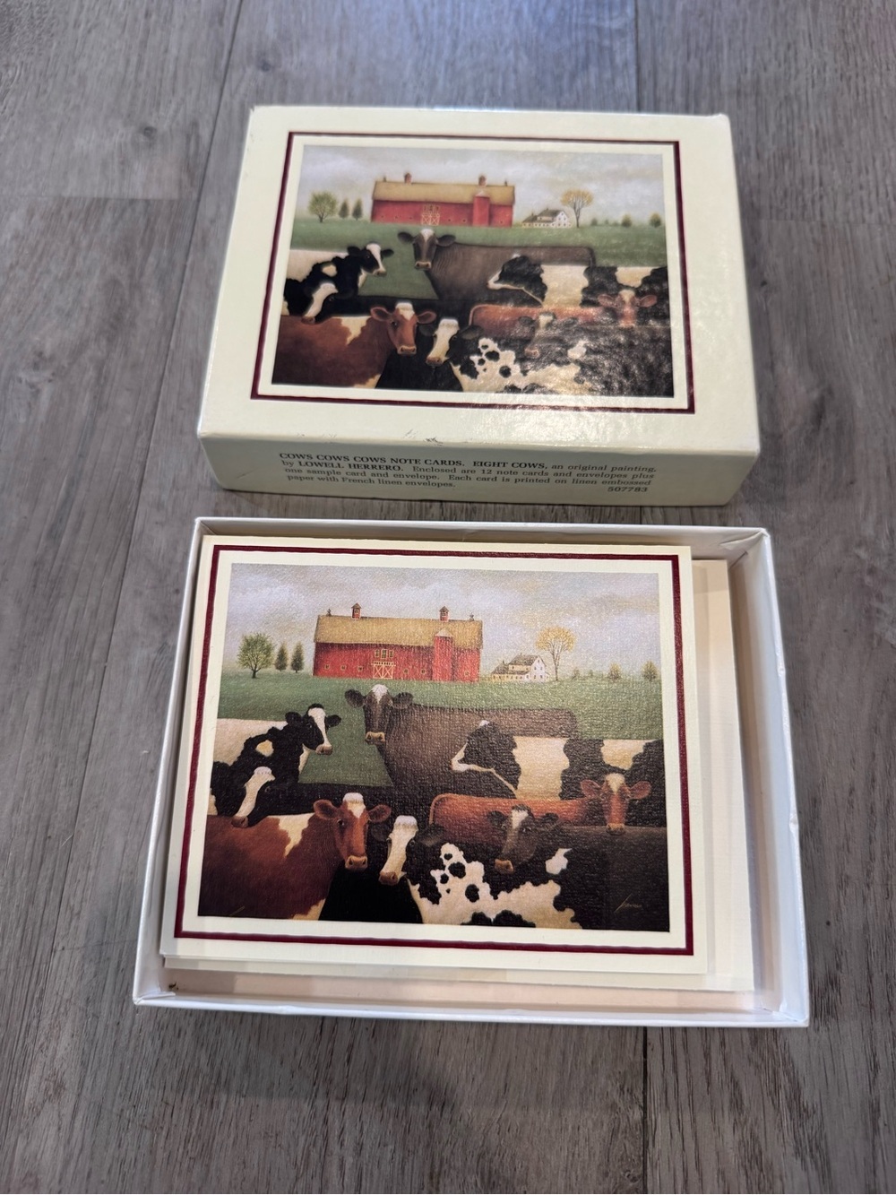 Eight Cows by Lowell Herrero 12 Greeting Cards W/ Envelopes 1991 Vintage Farm - Picture 5 of 5